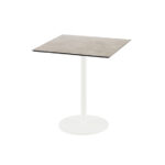 Feros Urban - Terrassentisch weißes Gestell + Moonstone HPL-Platte 70x70 cm, Weiß + Moonstone