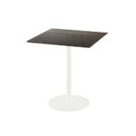 Feros Urban - Terrassentisch weißes Gestell + Riverwashed Holz HPL-Platte 70x70 cm, Weiß + Riverwashed Holz