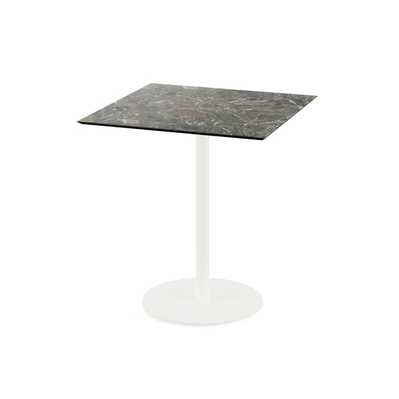 130021577_urban_terrace_table_white-galaxy-marble.jpg Feros Urban - Terrassentisch weißes Gestell + Galaxy-Marmor HPL-Platte 70x70 cm, Weiß + Galaxy Marmor – Bild 1