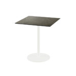 Feros Urban - Terrassentisch weißes Gestell + Midnight-Marmor HPL-Platte 70x70 cm, Weiß + Midnight Marmor