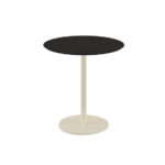 Feros Urban - Terrassentisch sandfarbenes Gestell + schwarze HPL-Platte Ø70 cm, Sand + Schwarz