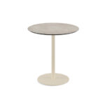 Feros Urban - Terrassentisch sandfarbenes Gestell + Moonstone HPL-Platte Ø70 cm, Sand + Moonstone
