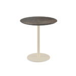 Feros Urban - Terrassentisch sandfarbenes Gestell + Riverwashed Holz HPL-Platte Ø70 cm, Sand + Riverwashed Holz