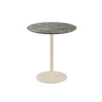 Feros Urban - Terrassentisch sandfarbenes Gestell + Galaxy-Marmor HPL-Platte Ø70 cm, Sand + Galaxy Marmor