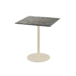 Feros Urban - Terrassentisch sandfarbenes Gestell + Galaxy-Marmor HPL-Platte 70x70 cm, Sand + Galaxy Marmor