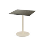 Feros Urban - Terrassentisch sandfarbenes Gestell + Midnight-Marmor HPL-Platte 70x70 cm, Sand + Midnight Marmor