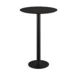 Feros Urban - Bartisch schwarzes Gestell + schwarze HPL-Platte Ø70 cm, Schwarz + Schwarz