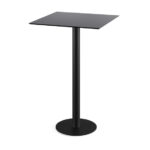 Feros Urban - Bartisch schwarzes Gestell + schwarze HPL-Platte 70x70 cm, Schwarz + Schwarz