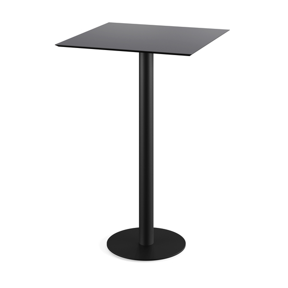 130041077_urban_bar_table_black-black.jpg Feros Urban - Bartisch schwarzes Gestell + schwarze HPL-Platte 70x70 cm, Schwarz + Schwarz – Bild 1