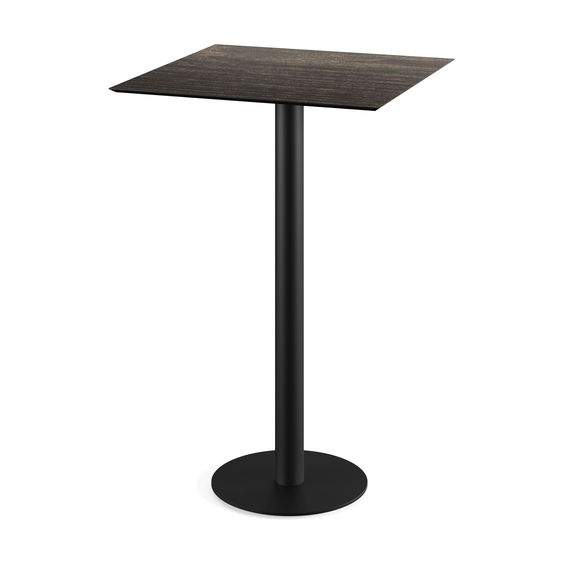 130041477_urban_bar_table_black-riverwashed_wood.jpg Feros Urban - Bartisch schwarzes Gestell + Riverwashed Holz HPL-Platte 70x70 cm, Schwarz + Riverwashed Holz – Bild 1