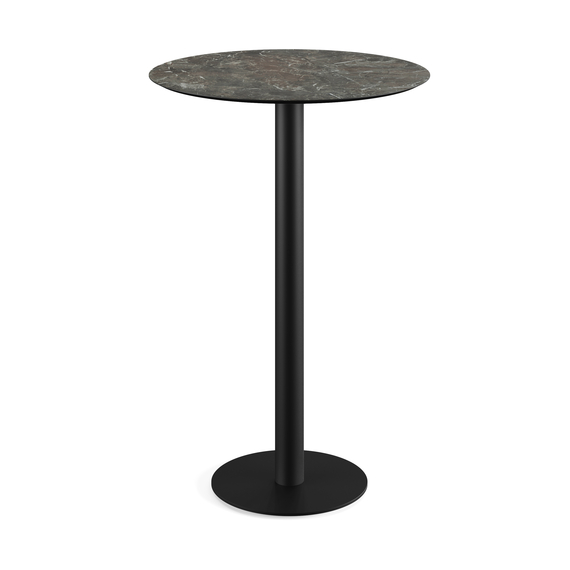 130041570_urban_bar_table_black-galaxy_marble.jpg Feros Urban - Bartisch schwarzes Gestell + Galaxy-Marmor HPL-Platte Ø70 cm, Schwarz + Galaxy Marmor – Bild 1