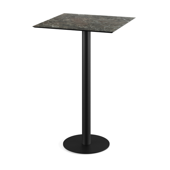 130041577_urban_bar_table_black-galaxy_marble.jpg Feros Urban - Bartisch schwarzes Gestell + Galaxy-Marmor HPL-Platte 70x70 cm, Schwarz + Galaxy Marmor – Bild 1