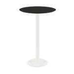 Feros Urban - Bartisch weißes Gestell + schwarze HPL-Platte Ø70 cm, Weiß + Schwarz