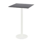 Feros Urban - Bartisch weißes Gestell + schwarze HPL-Platte 70x70 cm, Weiß + Schwarz