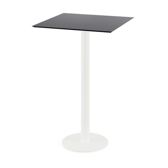 130051077_urban_bar_table_white-black.jpg Feros Urban - Bartisch weißes Gestell + schwarze HPL-Platte 70x70 cm, Weiß + Schwarz – Bild 1