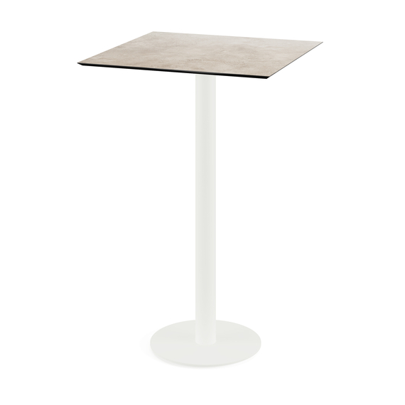 130051377_urban_bar_table_white-moonstone.jpg Feros Urban - Bartisch weißes Gestell + Moonstone HPL-Platte 70x70 cm, Weiß + Moonstone – Bild 1