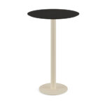 Feros Urban - Bartisch sandfarbenes Gestell + schwarze HPL-Platte Ø70 cm, Sand + Schwarz