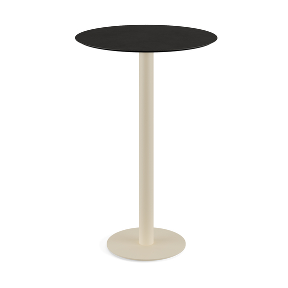 130061070_urban_bar_table_sand-black.jpg Feros Urban - Bartisch sandfarbenes Gestell + schwarze HPL-Platte Ø70 cm, Sand + Schwarz – Bild 1