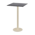 Feros Urban - Bartisch sandfarbenes Gestell + schwarze HPL-Platte 70x70 cm, Sand + Schwarz