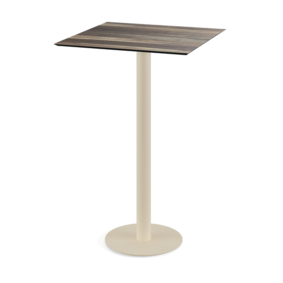 130061277_urban_bar_table_sand-tropical_wood.jpg Feros Urban - Bartisch sandfarbenes Gestell + Tropenholz HPL-Platte 70x70 cm, Sand + Tropenholz – Bild 1