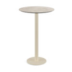 Feros Urban - Bartisch sandfarbenes Gestell + Moonstone HPL-Platte Ø70 cm, Sand + Moonstone