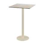 Feros Urban - Bartisch sandfarbenes Gestell + Moonstone HPL-Platte 70x70 cm, Sand + Moonstone