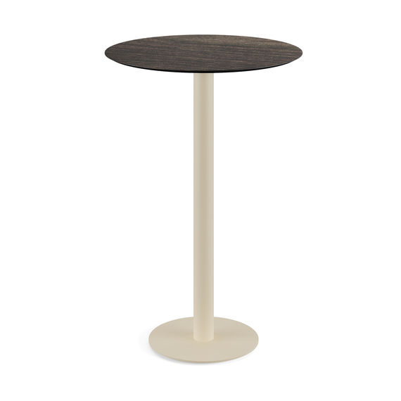 130061470_urban_bar_table_sand-riverwashed_wood.jpg Feros Urban - Bartisch sandfarbenes Gestell + Riverwashed Holz HPL-Platte Ø70 cm, Sand + Riverwashed Holz – Bild 1