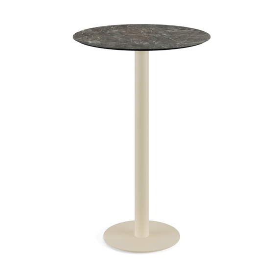 130061570_urban_bar_table_sand-galaxy_marble.jpg Feros Urban - Bartisch sandfarbenes Gestell + Galaxy-Marmor HPL-Platte Ø70 cm, Sand + Galaxy Marmor – Bild 1