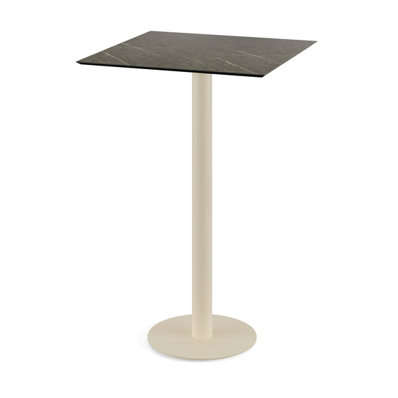130061677_urban_bar_table_sand-midnight_marble.jpg Feros Urban - Bartisch sandfarbenes Gestell + Midnight-Marmor HPL-Platte 70x70 cm, Sand + Midnight Marmor – Bild 1