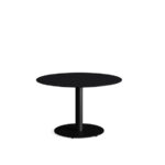 Feros Urban - Tischgestell niedrig schwarz + Black HPL-Tischplatte Ø120 cm, Schwarz + Schwarz