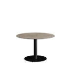 Feros Urban - Tischgestell niedrig schwarz + Moonstone HPL-Tischplatte Ø120 cm, Schwarz + Moonstone