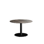 Feros Urban - Tischgestell niedrig schwarz + Riverwashed Wood HPL-Tischplatte Ø120 cm, Schwarz + Riverwashed Wood