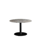 Feros Urban - Tischgestell niedrig schwarz + Galaxy Marble HPL-Tischplatte Ø120 cm, Schwarz + Galaxy Marble