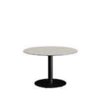 Feros Urban - Tischgestell niedrig schwarz + Sand stone HPL-Tischplatte Ø120 cm, Schwarz + Sand stone