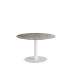 Feros Urban - Tischgestell niedrig weiß + Galaxy Marble HPL-Tischplatte Ø120 cm, White + Galaxy Marble