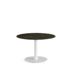 Feros Urban - Tischgestell niedrig weiß + Midnight Marble HPL-Tischplatte Ø120 cm, White + Midnight Marble