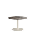 Feros Urban - Tischgestell niedrig sand + Riverwashed Wood HPL-Tischplatte Ø120 cm, Sand + Riverwashed Wood
