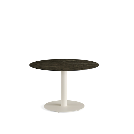 1310316120-urban-dining-table-sand-midnightmarble-1.jpg Feros Urban - Tischgestell niedrig sand + Midnight Marble HPL-Tischplatte Ø120 cm, Sand + Midnight Marble – Bild 1