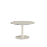 Feros Urban - Tischgestell niedrig sand + Sand stone HPL-Tischplatte Ø120 cm, Sand + Sand stone