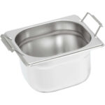 Stalgast Edelstahl Gastronormbehälter Serie STANDARD, GN 1/6 (100mm), mit Fallgriffen
