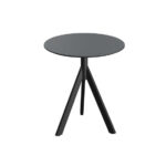 Feros Infinity Tripod - Terrassentisch schwarzes Gestell + HPL-Platte Ø70 cm, Schwarz + Schwarz