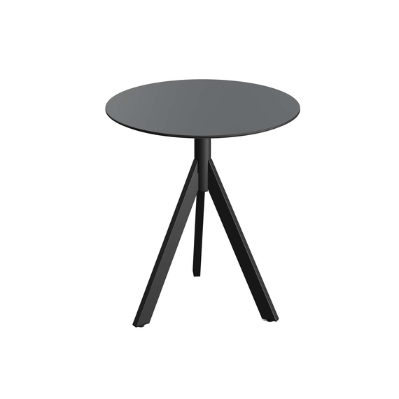 140011070_infinity_tripod_bistro_black-black_1.jpg Feros Infinity Tripod - Terrassentisch schwarzes Gestell + HPL-Platte Ø70 cm, Schwarz + Schwarz – Bild 1