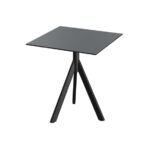Feros Infinity Tripod - Terrassentisch schwarzes Gestell + HPL-Platte 70x70 cm, Schwarz + Schwarz