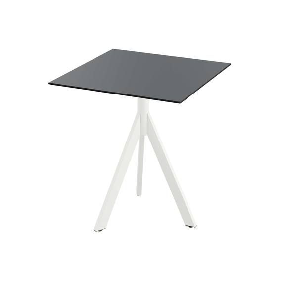 140021077_infinity_tripod_bistro_white-black_1.jpg Feros Infinity Tripod - Terrassentisch weißes Gestell + HPL-Platte 70x70 cm, Weiß + Schwarz – Bild 1