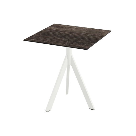 140021477_infinity_tripod_bistro_white-river-wood_1.jpg Feros Infinity Tripod - Terrassentisch weißes Gestell + Riverwashed Holz HPL-Platte 70x70 cm, Weiß + Riverwashed Holz – Bild 1