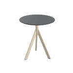 Feros Infinity Tripod - Terrassentisch sandfarbenes Gestell + HPL-Platte Ø70 cm, Sand + Schwarz