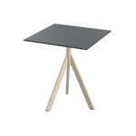 Feros Infinity Tripod - Terrassentisch sandfarbenes Gestell + HPL-Platte 70x70 cm, Sand + Schwarz