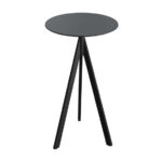 Feros Infinity Tripod - Bartisch schwarzes Gestell + schwarze HPL-Platte Ø70 cm, Schwarz + Schwarz