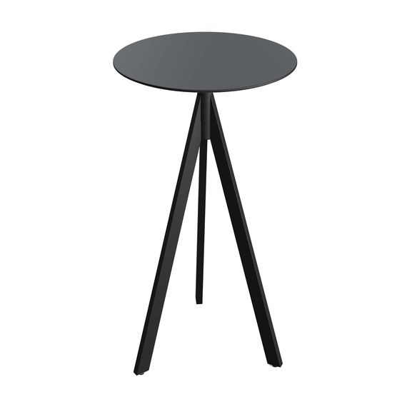 140041070_infinity_tripod_bar_black-black_1.jpg Feros Infinity Tripod - Bartisch schwarzes Gestell + schwarze HPL-Platte Ø70 cm, Schwarz + Schwarz – Bild 1