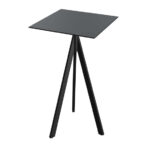 Feros Infinity Tripod - Bartisch schwarzes Gestell + schwarze HPL-Platte 70x70 cm, Schwarz + Schwarz
